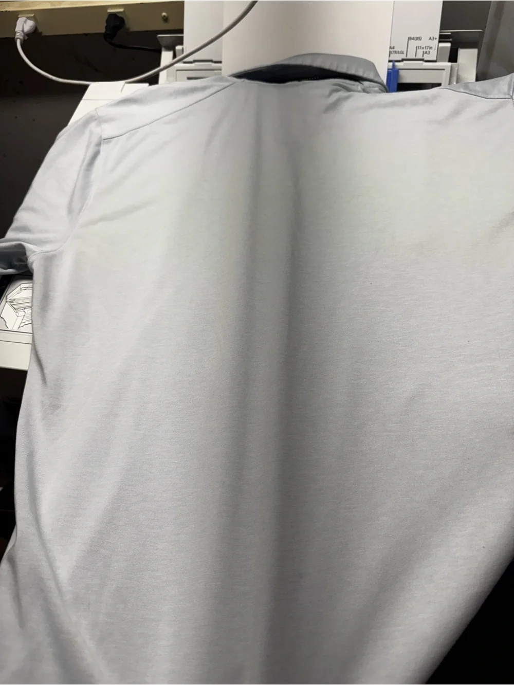 Nike Men's White Polo with Bright Green‎ Chest Stripe